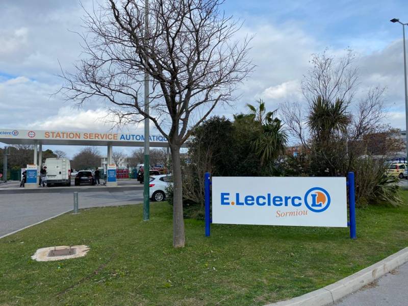 Bi Mat bleu blanc orange Leclerc