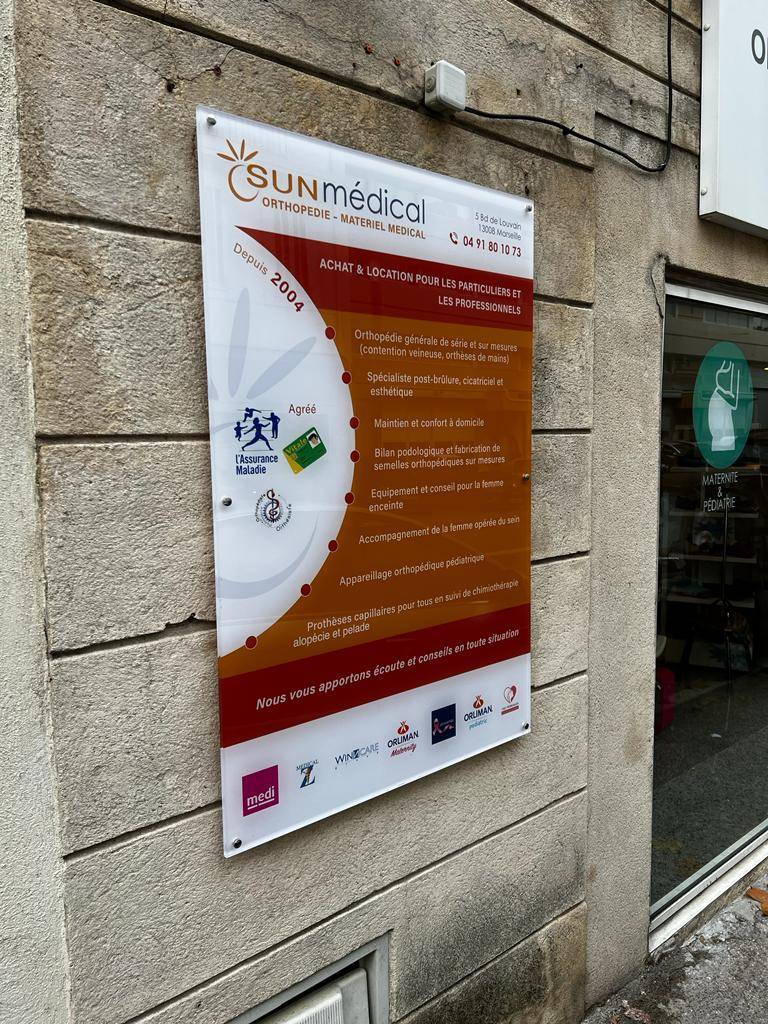 plaque plexi grand format impression au dos